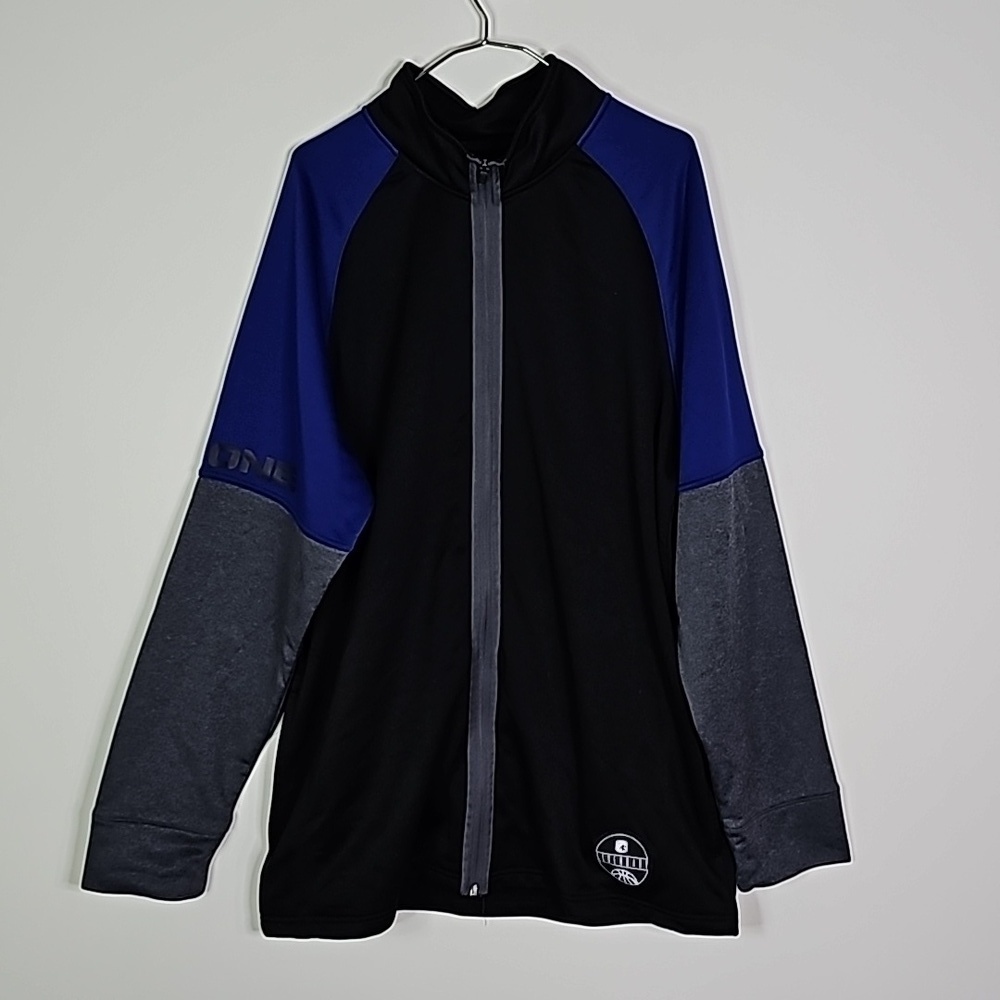 And1 XL black/blue/grey light zip up athletic jacket